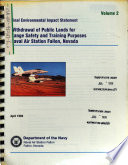 Fallon Naval Air Station, Withdrawal of Public Lands for Range Safety and Training Purposes