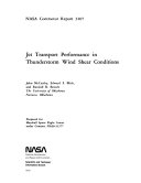 Jet Transport Performance in Thunderstorm Wind Shear Conditions