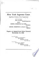 Papers on Appeal from Order Entered November 20, 1908 PDF Book By N.a