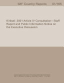 Kiribati : 2001 Article IV Consultation--Staff Report and Public Information Notice on the Executive Discussion