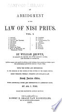 An Abridgement of the Law of Nisi Prius    