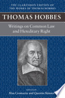 Thomas Hobbes  Writings on Common Law and Hereditary Right