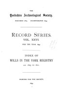 Index of Wills in the York Registry Pdf/ePub eBook