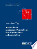 Automation of Mergers and Acquisitions Book