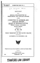 Report of a Special Subcommittee on Territorial and Insular ...