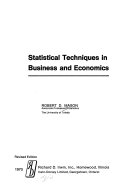 Statistical Techniques in Business and Economics Book