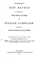 New Method of Learning to Read  Write  and Speak the Italian Language