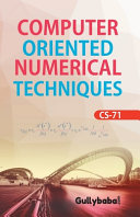 CS-71 Computer-Oriented Numerical Techniques