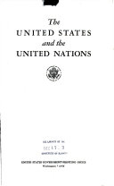 Report of the United States delegation to the first part of the first session of the General Assembly of the United Nations, London, England, January 10-February 14, 1946