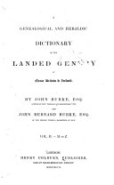 Burke's Genealogical and Heraldic History of the Landed Gentry