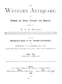 The Western Antiquary; Or, Devon and Cornwall Note-book