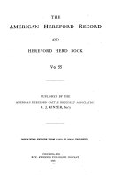 American Hereford Record and Hereford Herd Book