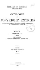 Catalog of Copyright Entries