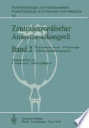Zentraleurop  ischer Anaesthesiekongre   Book
