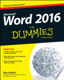 Word 2016 For Dummies Book