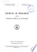 Journal of Research of the National Bureau of Standards Book