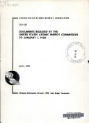 Documents Released by the United States Atomic Energy Commission to January 1, 1950