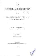 The Concordance Repertory of the More Characteristic Symptoms of the Materia Medica