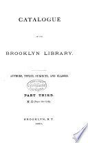 Catalogue of the Mercantile Library of Brooklyn  N Z