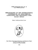 Bibliography of the International Conferences on Sino-Tibetan Languages and Linguistics I-XXV