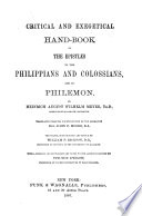 Commentary on the New Testament  Philippians  Colossians  Philemon  1 2 Thessalonians