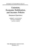 Unionism Economic Stabilization And Incomes Policies