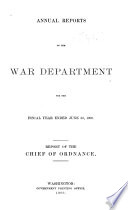 Report of the Chief of Ordnance Book