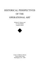 Historical Perspectives of the Operational Art