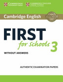 Cambridge English First for Schools 3 Student's Book without Answers