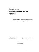 Thesaurus of Water Resources Terms