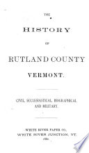 The History of Rutland County, Vermont