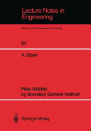 Plate Stability by Boundary Element Method Book