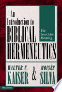 Introduction to Biblical Hermeneutics Book
