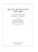 Black biography, 1790-1950: a cumulative index