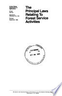 The Principal Laws Relating to Forest Service Activities