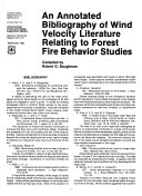 An Annotated Bibliography of Wind Velocity Literature Relating to Forest Fire Behavior Studies