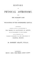 History of Physical Astronomy, from the earliest ages to the middle of the XIXth Century
