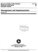 Manual for police traffic services personnel performance evaluation system