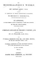The Miscellaneous Works of the Rev. Matthew Henry