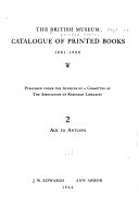 The British Museum Catalogue of Printed Books  1881 1900