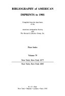 Bibliography of American Imprints to 1901  Place index