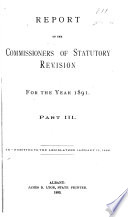 Report of the Commissioners of Statutory Revision for the Year    