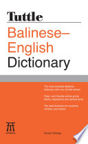 Tuttle Balinese English Dictionary Book