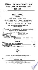 Department of Transportation and Related Agencies Appropriations for 1995