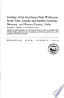 Mineral Resources of the Scotchman Peak Wilderness Study Area, Lincoln and Sanders Counties, Montana, and Bonner County, Idaho