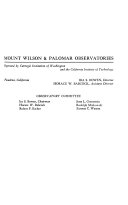 Annual Report of the Director of the Mount Wilson Observatory