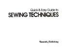 Quick   Easy Guide to Sewing Techniques