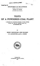 Tests of a Powdered-coal Plant