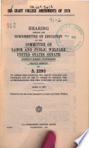 SEA Grant College Amendments of 1970