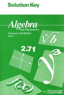 Algebra and Trigonometry Book 2 Solution Key